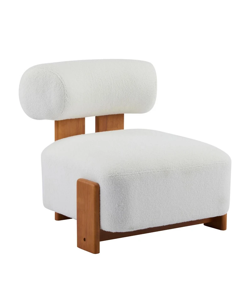 Streamdale Furniture Modern Boucle Lounge Chair with Solid Wood Frame