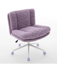 Streamdale Furniture Rabbit Hair Office Chair with Metal Base