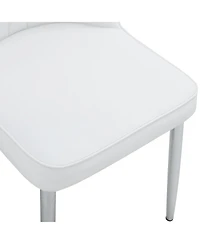 Streamdale Furniture 4 Modern Pu Leather Dining Chairs with Silver Metal Legs