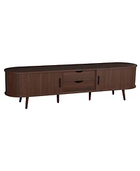 Streamdale Furniture 70" Mid Century Modern Tv Stand with Tambour Doors & Drawers