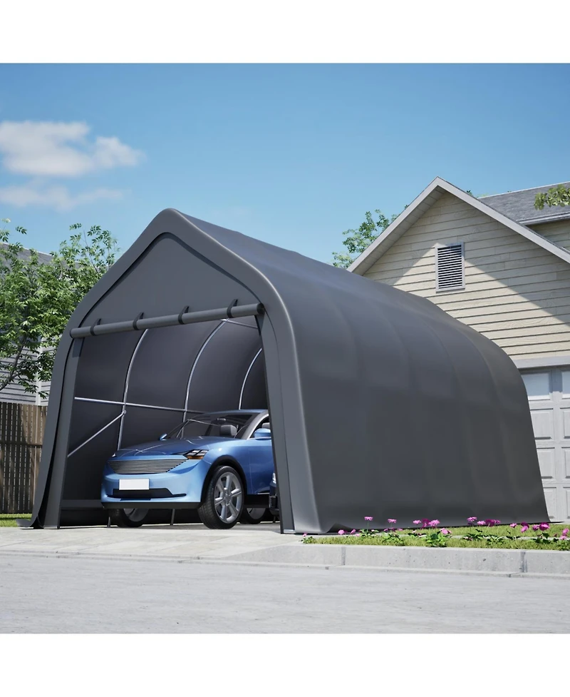 Streamdale Furniture Portable Instant Garage 13x20 Ft, Enclosed Carport with Cover & Steel Frame, Roll-Up Door