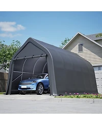 Streamdale Furniture Portable Instant Garage 13x20 Ft, Enclosed Carport with Cover & Steel Frame, Roll-Up Door