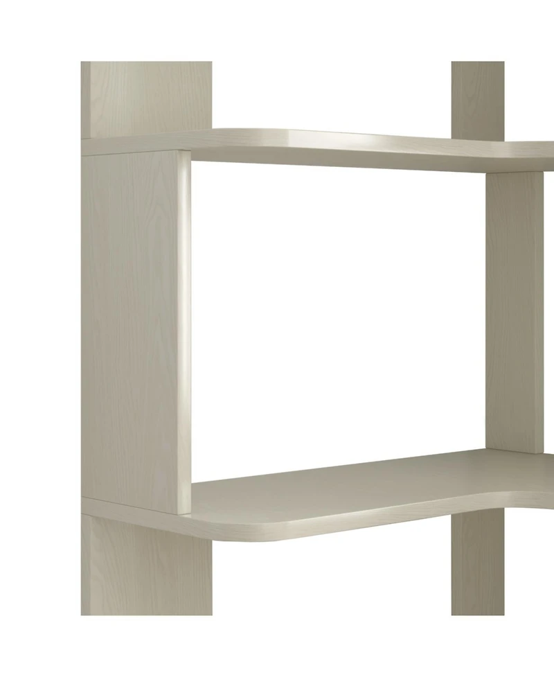 Streamdale Furniture 6 Tier L-Shaped Corner Bookshelf for Living Room/Bedroom, White