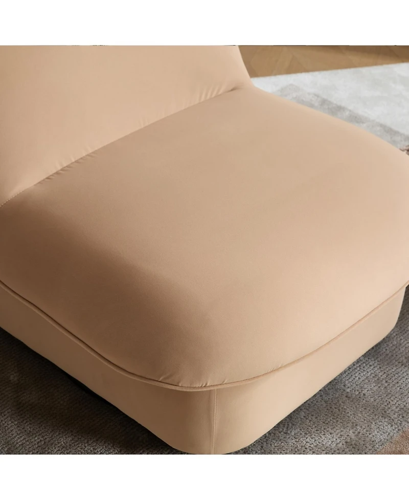 Streamdale Furniture Swivel Chair, Velvet Upholstery, Pumpkin-Shaped, 360-Degree Base