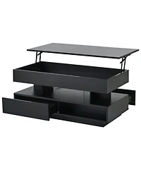 Streamdale Furniture Lift Top Coffee Table with Hidden Storage & Led Lights