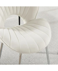 Streamdale Furniture Streamdale Modern Design Chair, White Velvet, Set of 2