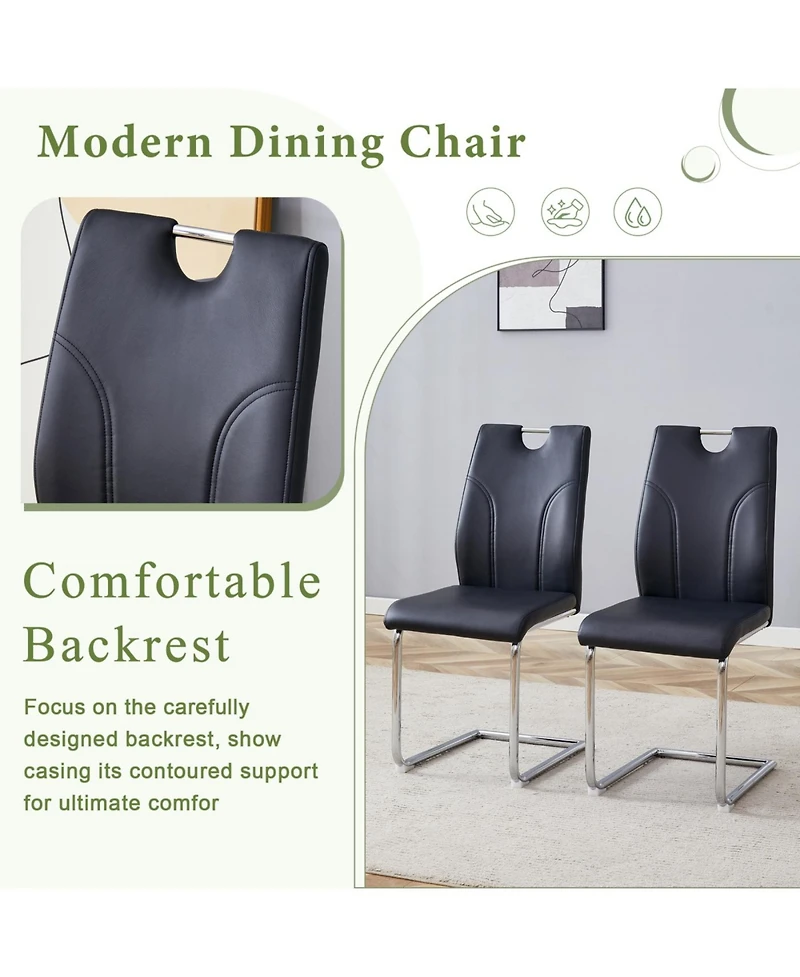 Streamdale Furniture Switchable Mode Stainless Steel Legs Dining Set: White Glass Top & 4 Armchairs