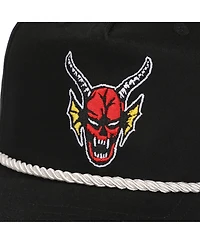 Stranger Things Men's Hellfire Club Demon Head Black Retro Grandpa Snapback Hat