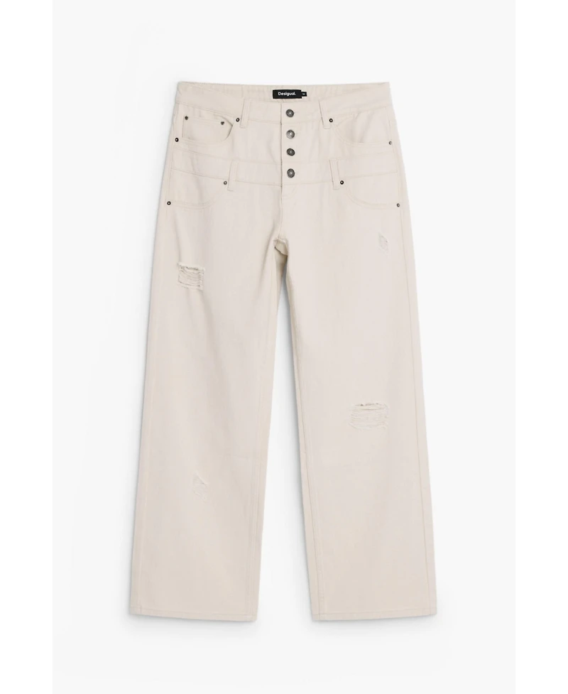 Desigual Men's Double-waist ripped pants