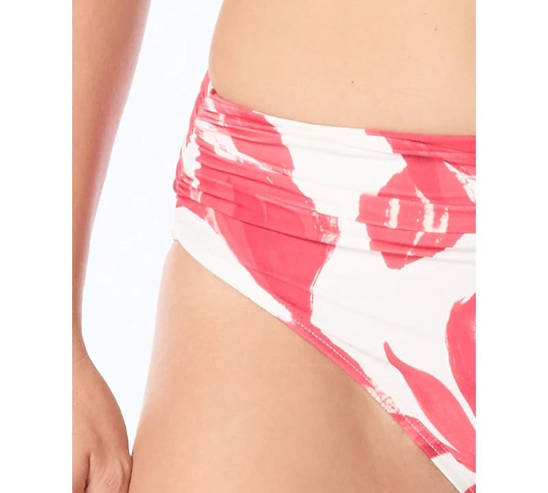 Carmen Marc Valvo Women's Shirred High Cut Full Coverage Bottoms