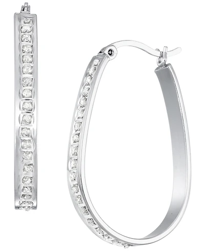 Macy's Diamond Hoop Earrings (0.01 ct. t.w.) in Sterling Silver