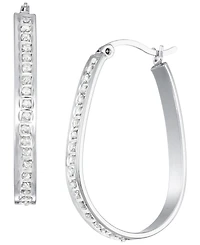 Macy's Diamond Hoop Earrings (0.01 ct. t.w.) in Sterling Silver