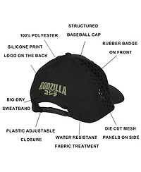 Godzilla Men's Rubber Badge Adult Structured Baseball Cap With Mesh Panels