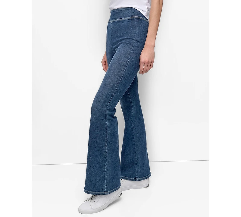 Dkny Jeans Petite High-Rise Flared-Leg Pull-On
