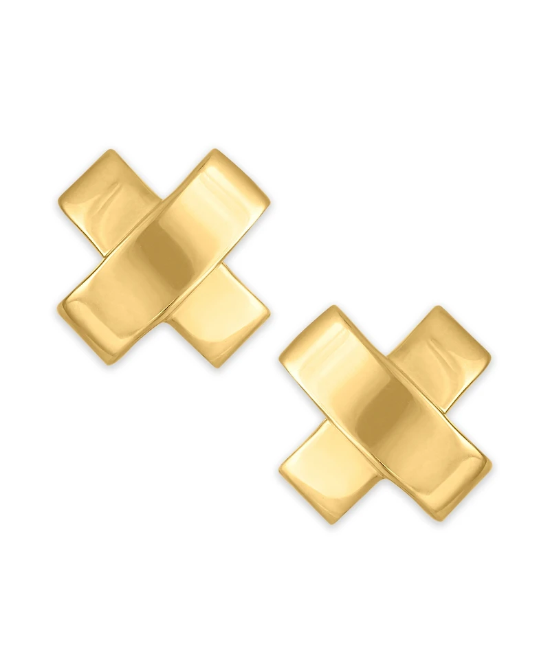 Macy's Polished "X" Stud Earrings in 10k Gold