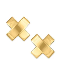 Macy's Polished "X" Stud Earrings in 10k Gold