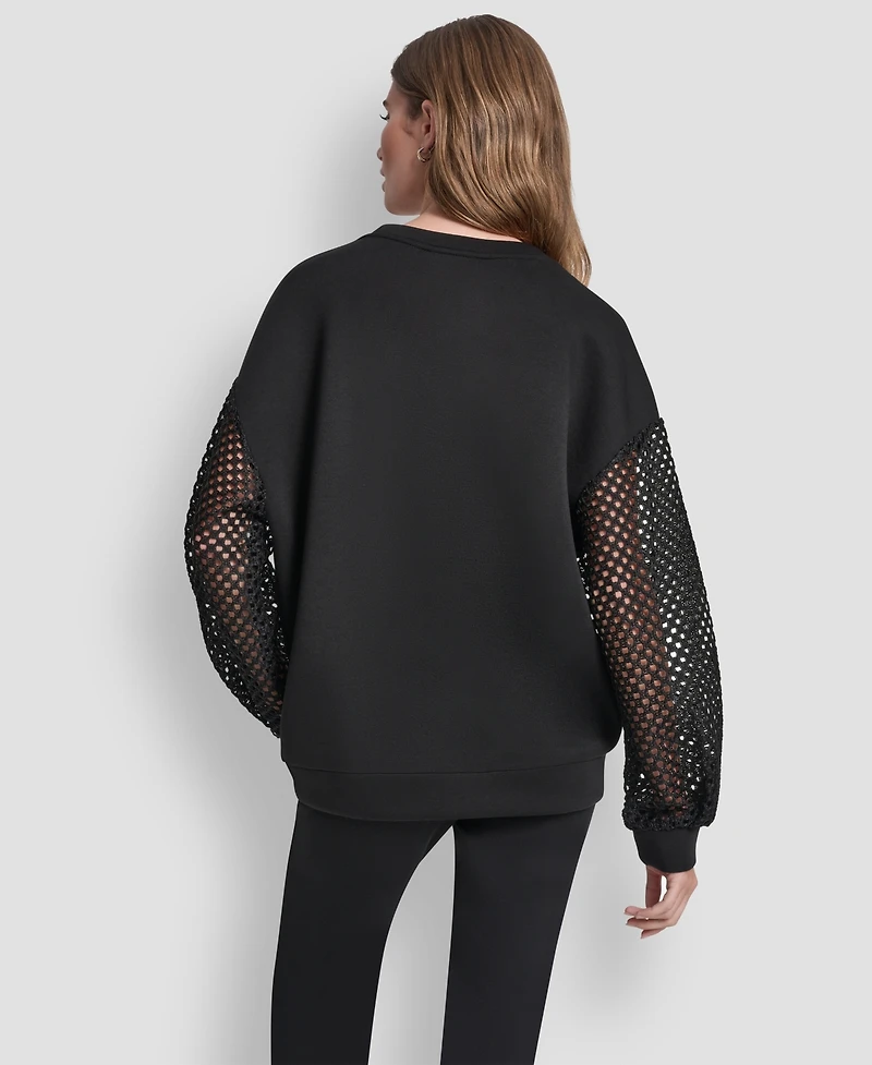 Dkny Women's Fauchet Long-Sleeve Crewneck Pull-On Sweatshirt