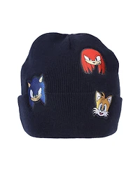 Sonic the Hedgehog Men's Printed Character Patches Navy Cuff Beanie
