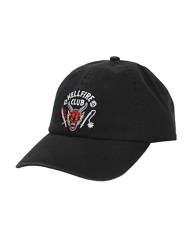 Stranger Things Men's Hellfire Club Black Unstructured Baseball Cap