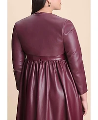 Eloquii Women's Faux Leather Layering Sleeves