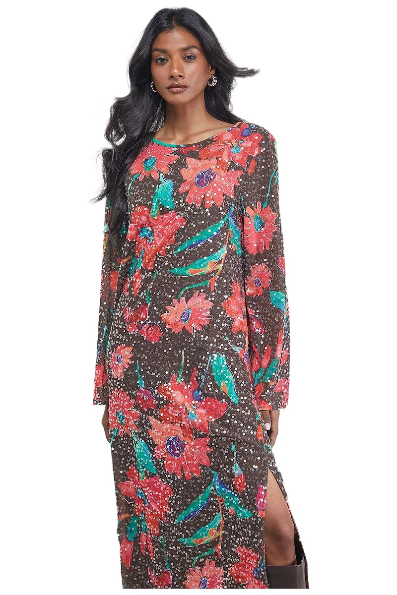 Warehouse Women's Sequin Column Midi Dress