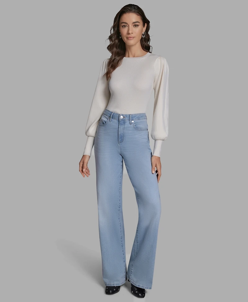 Bcbg Women's Crewneck Long Balloon-Sleeve Sweater