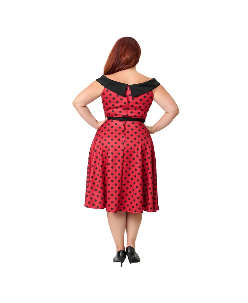 Unique Vintage Plus Off the Shoulder Swing Dress