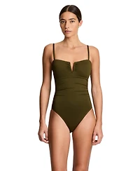 Lauren Ralph Women's V-Wire One-Piece Swimsuit