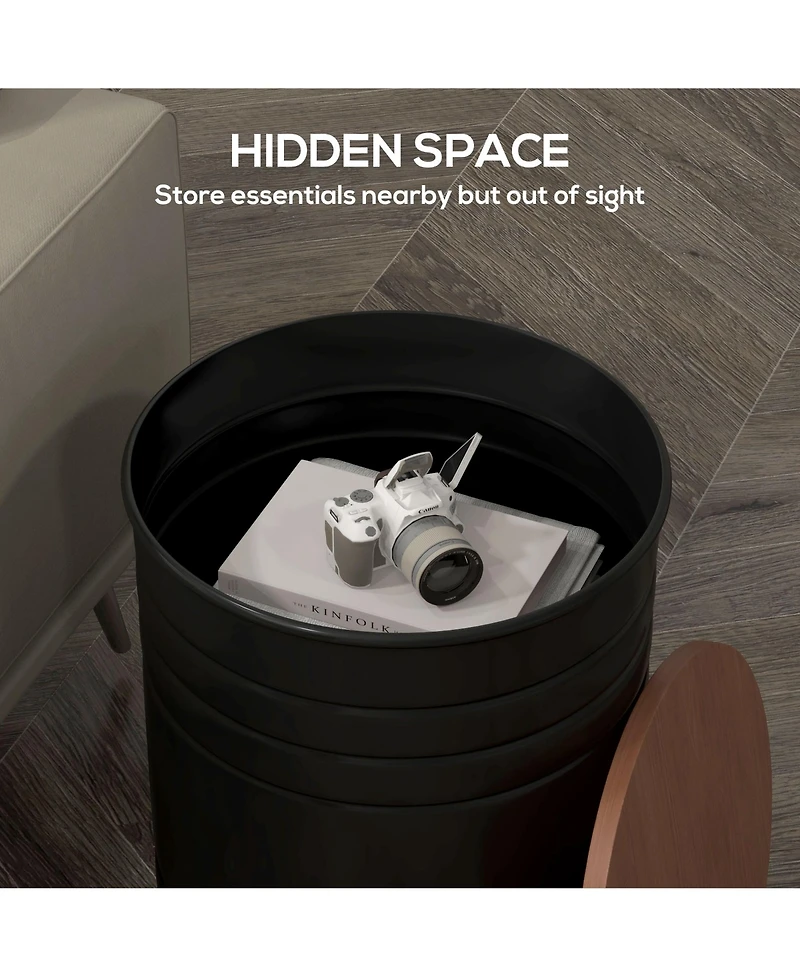 Homcom Nesting Storage Ottomans Set of 2 with Lids, Hidden Space