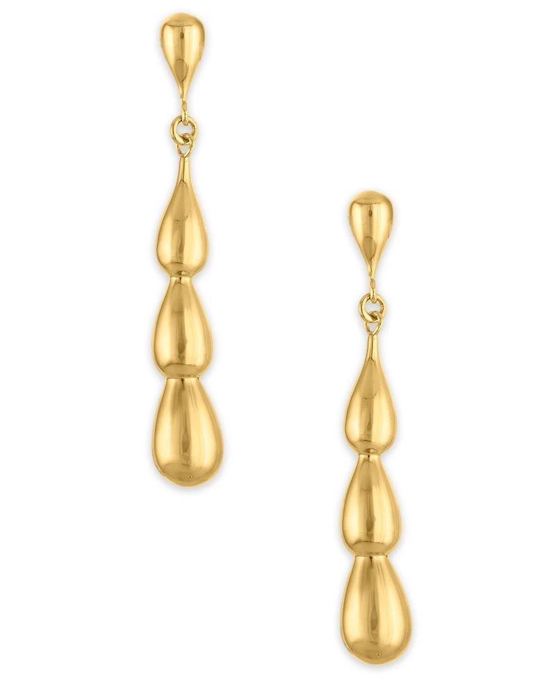 Macy's Polished Puff Teardrop Drop Earrings in 10k Yellow Gold