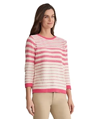 Jones New York Women's Striped Crewneck Sweater