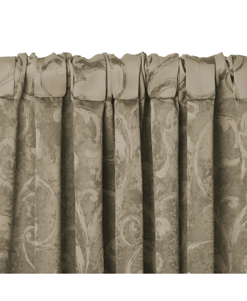 Elrene Home Fashions Mia Jacquard Scroll Blackout Window Curtain