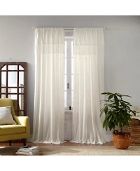 Calypso 52" x 95" Macrame Tassel Semi-Sheer Curtain Panel