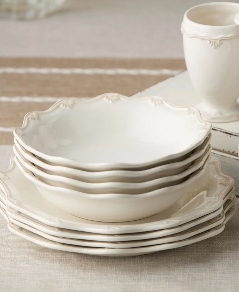 Certified International Heritage Scroll Soup Bowls, Set of 4, Service For 4