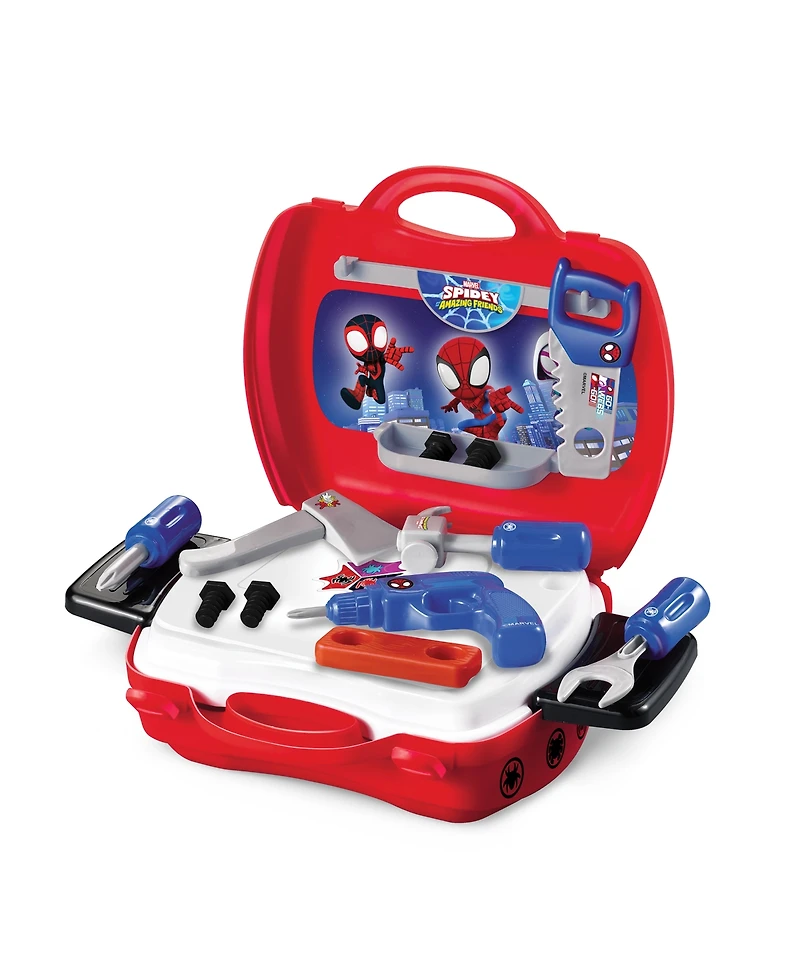 World Tech Toys Spidey and His Amazing Friends Handyman Suitcase Tool Set, 19-Piece