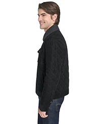 Cole Haan Men's Collared Quilted Button-Front Jacket