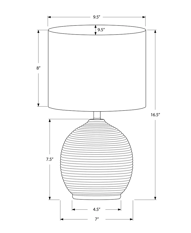 Monarch Specialties Lighting 16" Plastic Table Lamp
