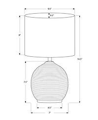 Monarch Specialties Lighting 16" Plastic Table Lamp