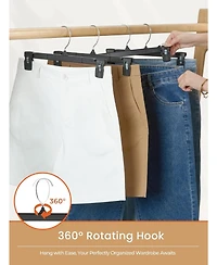 House Day Plastic Pants Skirts Hangers 12inch with Non-Slip Big Clips 25 Pack