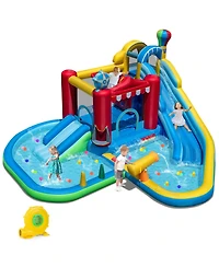 Hongge Inflatable Wet and Dry Water Park with Slide, Pool, and Bounce House Combo
