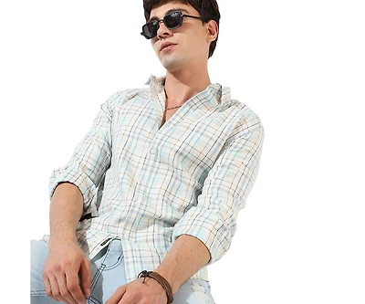 Campus Sutra Men's Multicolour Checkered Regular Fit Casual Shirt