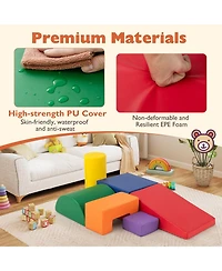 Hongge 6-Piece Foam Climbing Blocks Playset for Toddlers Indoor Activity