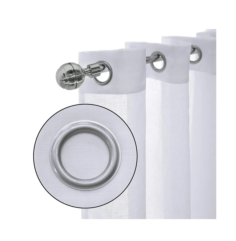 Habitat Cote d'Azure Sheer Grommet Exclusive Curtain Panel for Living Room 112" x 84" White