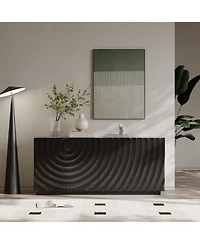 Streamdale Furniture Buffet Cabinet with Storage, 4 Doors Modern Accent Sideboard, 59" Wide (Black)