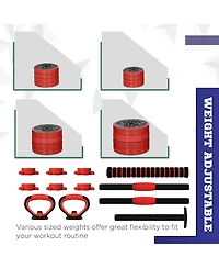 Soozier 66LBS Dumbbells Set Used as Barbell, Kettlebell, Push up Sd