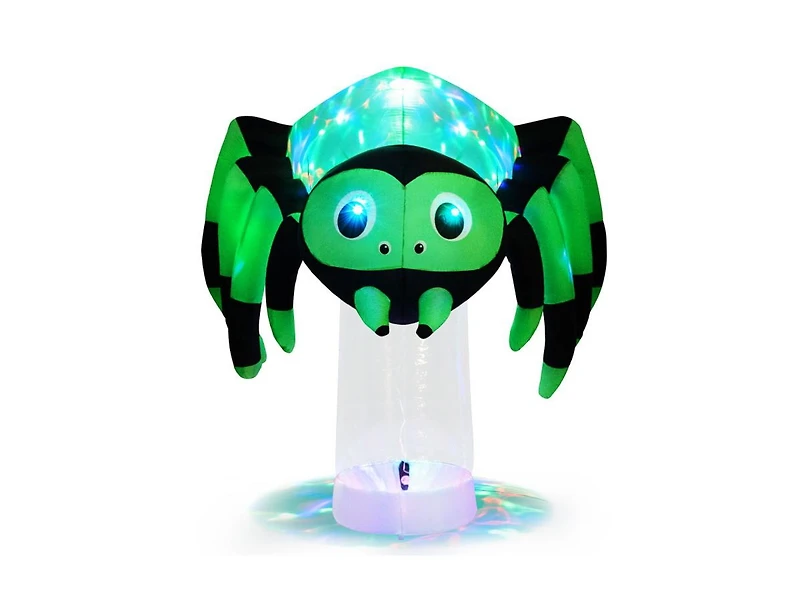 Mondawe 6 ft Halloween Inflatable Spider with 3 Color Rotating Light
