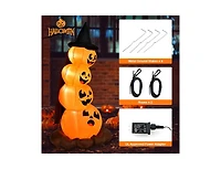 Mondawe 7 ft Halloween Inflatable Pumpkin Combo with Witch's Hat and Led Lights