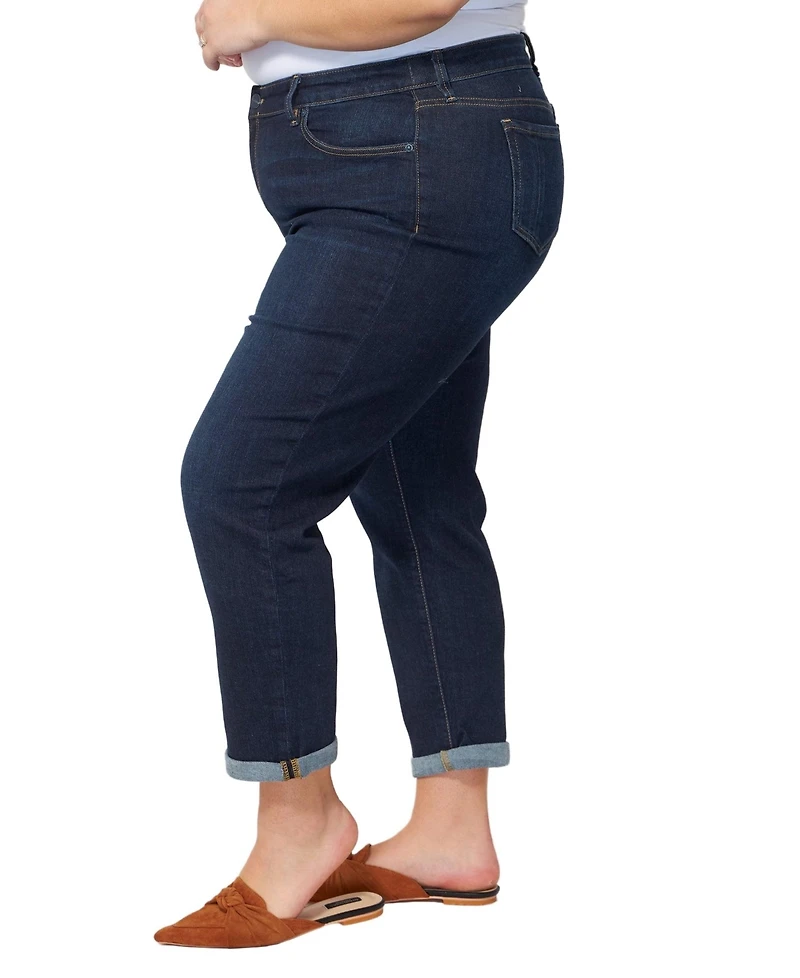 Slink Jeans Women Denim Mid Rise Boyfriend rolled 25.5" inseam