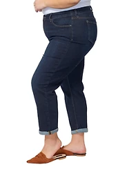 Slink Jeans Women Denim Mid Rise Boyfriend rolled 25.5" inseam