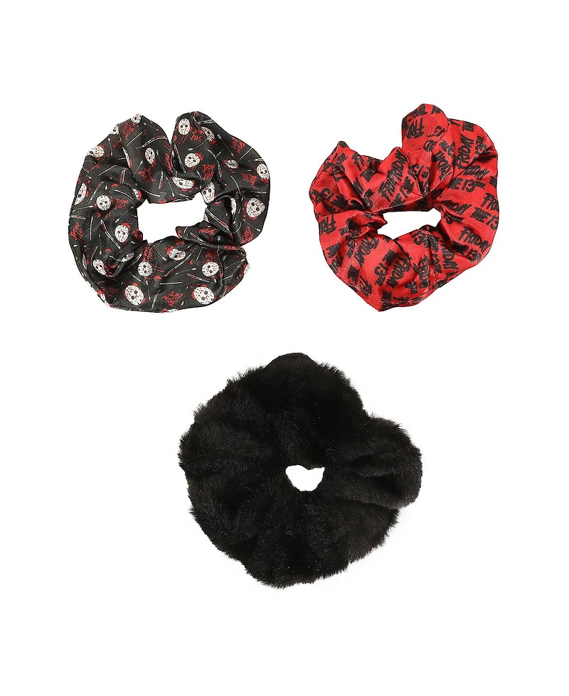 Friday the 13th Aop Stuffed Head 3 Pack Scrunchie Set